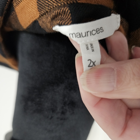 Maurices Black and Brown Plaid Shirt - Picture 4 of 4